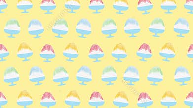 Colorful Hand-Drawn Shaved Ice Treats Seamless Loop Animation. Motion Background.