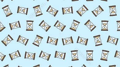 Playful Flowing Sand Hourglasses Hand-Drawn Seamless Loop Animation. Motion Background.