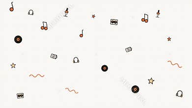 Music Doodle Animated Background Hand Drawn Musical Symbols Loop