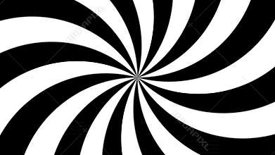 Spinning stripes - radial pattern, 4k 30fps background - black white, seamless loop