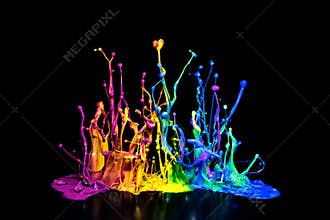 Colorful Paint Splash on a Speaker