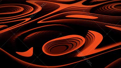 Abstract orange shapes background with layered flowing contours resemble surreal desert landscape