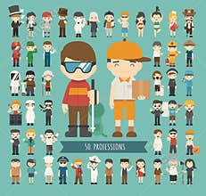 Set of 50 professions