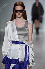 NEW YORK, NY - SEPTEMBER 04: A model walks the runway at Richard Chai Love Spring 2015 fashion show