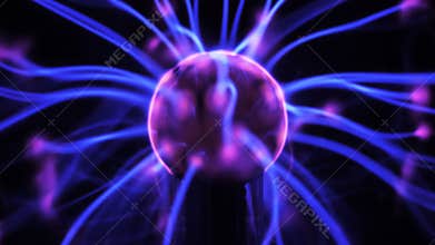 4K Plasma ball with moving energy rays inside