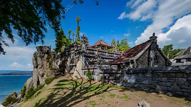 Balinese Cliffside Temple Overlooking Blue Ocean
