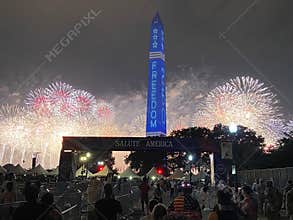 Many Beautiful Fireworks at the Salute to America Fireworks Celebration
