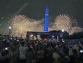 Many People Enjoying the Fireworks at the Salute to America Fireworks Celebration