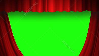 Red curtain green screen