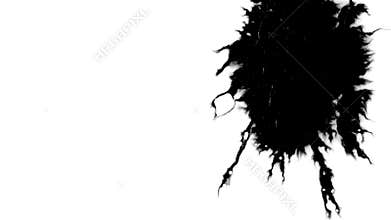 Ink blots are falling and spread