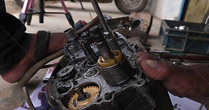 Motorcycle Clutch Assembly Engine Repair