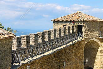 The wall of fortresses Guaita on Mount Titan.