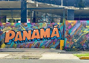 Colorful street graffiti in Panama City
