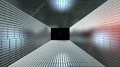 Silver Chrome Tunnel made from gold bars zooming in