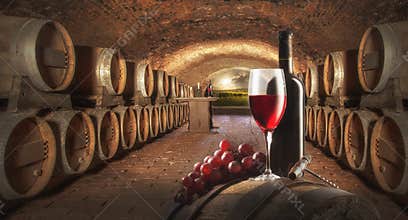 Still life with red wine