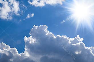 Shiny sun - bright clouds
