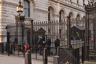 Downing Street London guarded armed police officers
