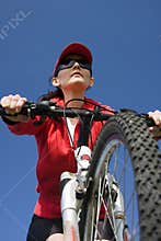 The woman on a bicycle