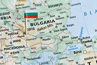 Bulgaria map flag pin