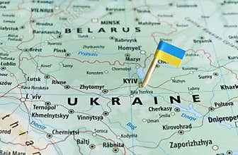 Ukraine map flag pin