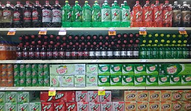 Soda beverage selling at supermarket