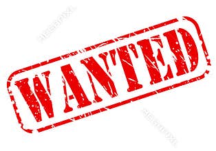 Wanted red stamp text