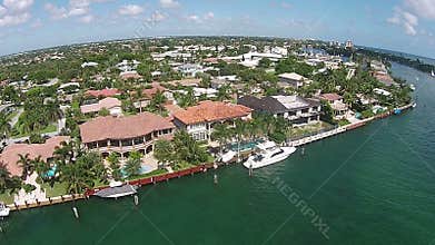 Waterfront real estate in Boca Raton aerial view