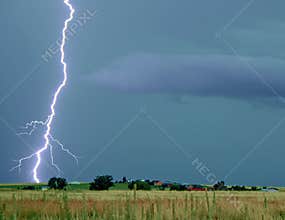 Lightning Thunderstorm on the Prairie