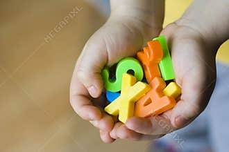 Toys in children hands