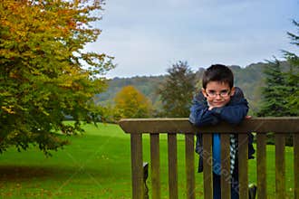 Kid on bench