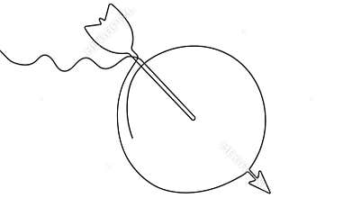 Continuous one line drawing of target with arrow 4k animation minimal style