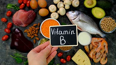 Foods that contain B vitamins. Selective focus.