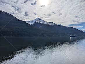 Endicott Arm Alaska 2026.05.25. - Celebrity Edge passing by in front of a natural landscape