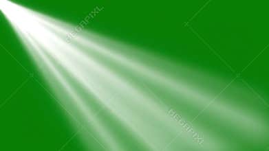 Top Right White Spotlight Rays And Glowing Volumetric Light Beams On Green Screen