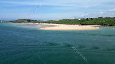 River Camel, Cornwall, England: DRONE VIEWS: The River Camel, beautiful beaches, sand dunes and the river mouth