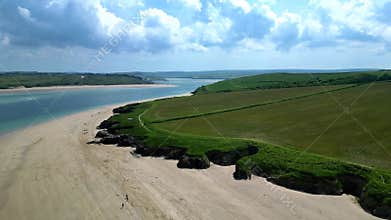 River Camel, Cornwall, England: DRONE VIEWS: The River Camel, beautiful beaches and the surrounding countryside