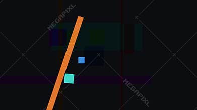 Abstract composition with geometric shapes and diagonal lines on a dark background