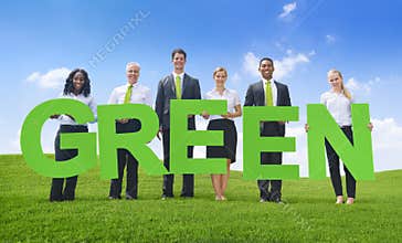 Business People white Green Business Concepts