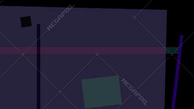 Abstract geometric composition with dark blue, teal, and black shapes on a dark background