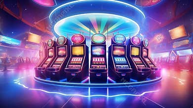 Casino Slot Games Playing Concept, Illustrative video. One Armed Bandit Slot Machine Closeup.