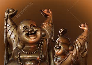 Laughing Buddha figures