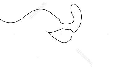 Lips continuous one line drawing simple minimalist style 4k animation video