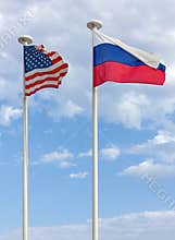 USA and Russian Flags