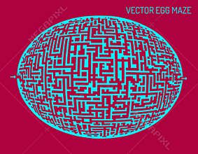 Vector egg illustration maze (labyrinth)
