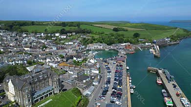 Padstow, North Cornwall, England: DRONE VIEWS: The town of Padstow and Padstow harbour
