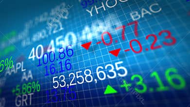 4K. Display of Stock market quotes.