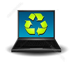 Recycle Symbol on Computer