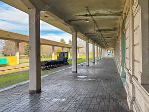 Covered platforms of the abandoned Provincial Station in Meridiano V in City of La Plata