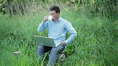 Worker in the forest