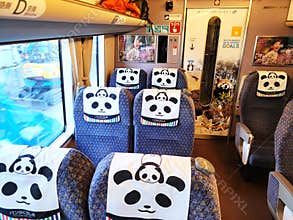 Stylized train cabin in Japan